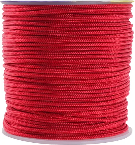 Miniatura 83 de Mandala Crafts Cordón de satén de nailon para la fabricación de joyas, 0.079 in, 55 yardas, cuerdas rojas de nailon, cordón de nudo chino para hacer