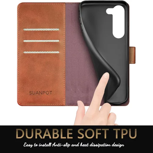 Miniatura 6 de SUANPOT para Samsung Galaxy S23 +/ Plus Funda tipo cartera con bloqueo RFID, soporte para tarjetas de crédito, funda protectora de libro tipo Flip