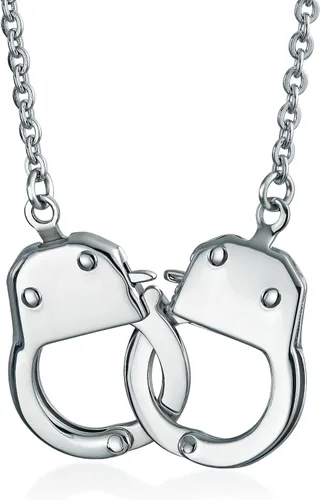 Joyería de motociclista para esposas, collar de bloqueo de trabajo, socios en el crimen colgante de acero inoxidable para mujeres y hombres, 22
