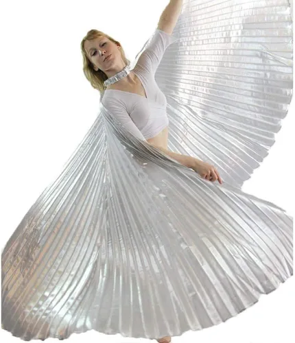 Miniatura 3 de danzcue Iridescent Blanco Alas De Isis Danza del Vientre con palos