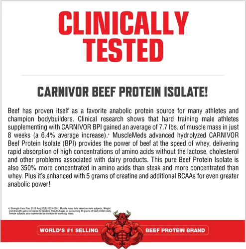 Miniatura 4 de MuscleMeds Carnivor Mass Chocolate Big Steer 1250, 15 libras (el embalaje puede variar)