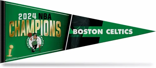 Rico Industries NBA Basketball Boston Celtics 2024 NBA Champions - Banderín de fieltro para decoración de pared, de 12 x 30 pulgadas, ideal para el