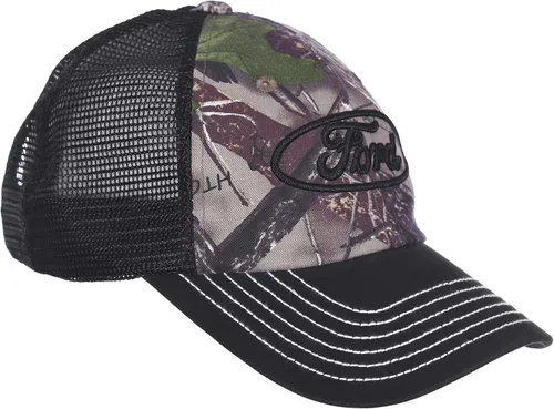 Miniatura 2 de Gorra con logo de Ford de la bandera de cuadros para hombre con malla de camuflaje ajustable