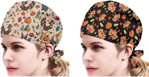 Miniatura 109 de Babrukda Paquete de 2 gorras con banda para el sudor ajustable con lazo en la espalda, gorro divertido
