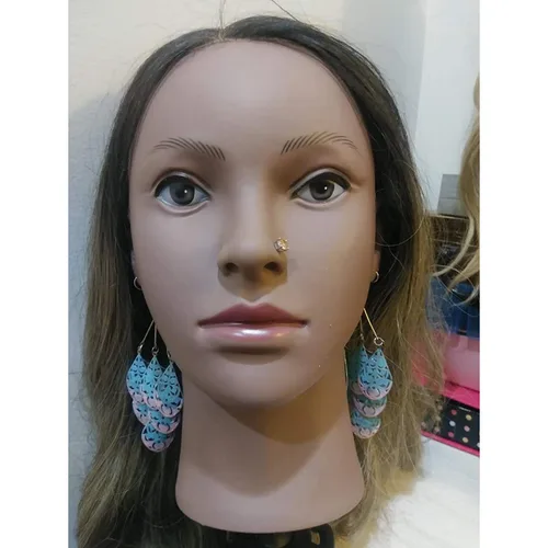 Miniatura 6 de Hedume Cabeza de maniquí afroamericano con abrazadera, cabeza de maniquí calva, cabeza de maniquí para pelucas, sombrero, exhibición de gafas