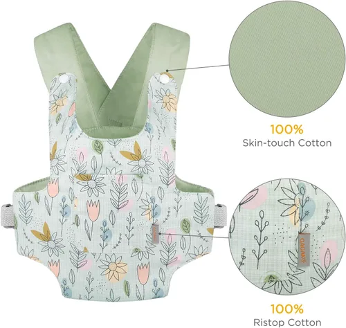 Miniatura 3 de GAGAKU Portabebés para Muñecas Bebé para Niñas Pequeñas y Niños Pequeños - Accesorios para Muñecas Bebé Reborn - Verde (Girasol)