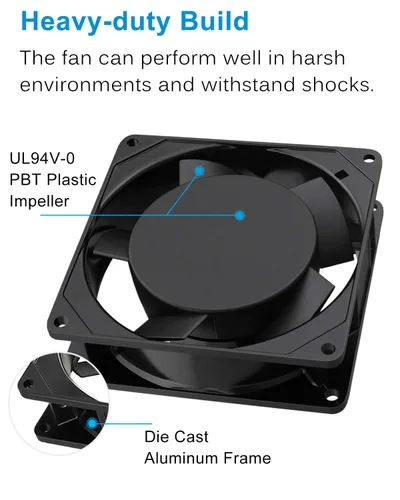 Miniatura 3 de GDSTIME Ventilador Axial de 90mm, 110V 120V CA, 92 mm x 92 mm x 25 mm, de rodamiento de bolas doble con cable de alimentación para proyectos