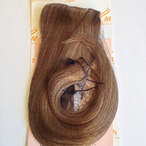 Miniatura 2 de Extensiones de cabello humano Tressmatch de 16"-18" Remy en prensa gruesas hasta los extremos, negro, café, rubio, castaño rojizo, reflejos en rojo