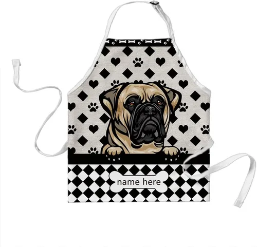 Miniatura 16 de Delantal lindo de lunares de perro personalizado Peeking Dog Boxer, Boxer-2