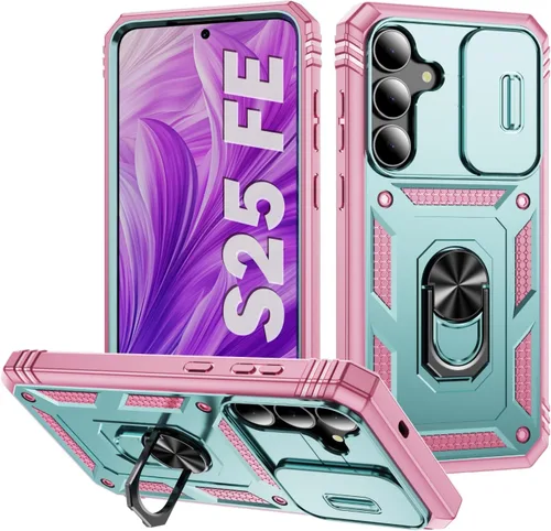 Miniatura 59 de PASNEW Funda para Samsung Galaxy S22 Ultra 5G, cubierta de cámara deslizante y soporte de dedo de metal giratorio de 360°, militar, resistente, a