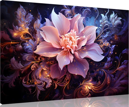 Miniatura 41 de TutuBeer 1 Panel Arte de Pared con Imagen Púrpura Arte de Pared en Lienzo Púrpura Abstracto Color Ciruela Impresión de Flores en Lienzo Pintura