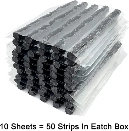 Miniatura 8 de PAX Kit de 50 tapones de reparación de neumáticos negros de 4 pulgadas, kit de parche de neumáticos, tira de sellado sin cámara para reparación