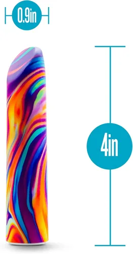 Miniatura 3 de Vibrador de arco iris Blush de 4 pulgadas de adicción limitada Psyche Power, 10 RumboTech potentes vibraciones ruborosas, sensación suave satinada