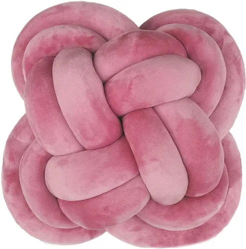 Miniatura 22 de Cyprinus Carpio Almohada creativa con nudo de bola de rosa, cojín de flor para sofá, almohada lumbar, decoración (rosa-C)