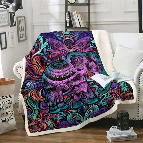 Miniatura 33 de Erosebridal Manta de árbol de la vida, sol y luna para sofá cama, manta de forro polar gótico de polilla trippy, manta de sherpa cósmica