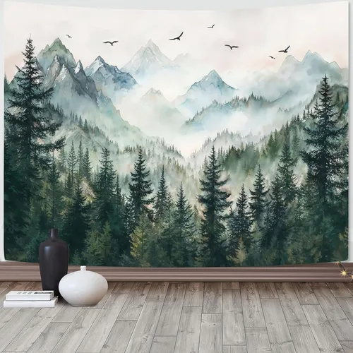 Miniatura 21 de Zussun Tapiz blanco y negro con noche estrellada, tapices de montaña para dormitorio, estética de luna y estrellas, tapiz para colgar en la pared