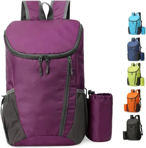 Miniatura 12 de Mochila plegable portátil, mochila plegable para montañismo, mochila ultraligera para ciclismo al aire libre, mochila de senderismo para viajes Negro