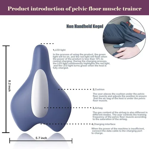 Miniatura 4 de Entrenador pélvico para hombres, entrenamiento muscular del suelo pélvico ISmart, 3 modos, 5 ajustes con vibración, compresión de calor y funciones