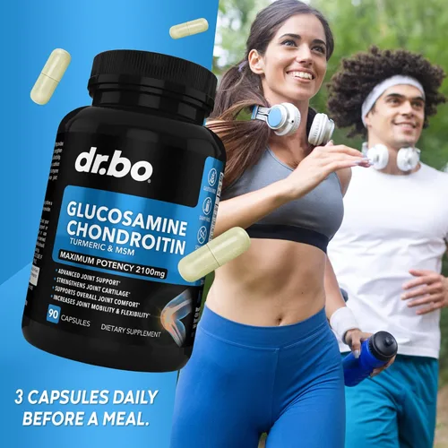 Miniatura 7 de Glucosamina, condroitina, MSM, cúrcuma, suplemento para la salud de las articulaciones, 2100 mg de hueso y articulaciones de rodilla, suplemento