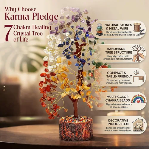 Miniatura 3 de Árbol de la vida hecho a mano de cristal de 7 chakras, regalos únicos de cumpleaños y aniversario para mujeres, madres y amigos Decoración