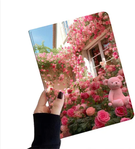 Miniatura 5 de kaidisen Funda de flores compatible con iPad de 9.7 pulgadas, 6ª y 5ª generación, iPad Air/Air 2, diseño de flores, ilustración floral con soporte