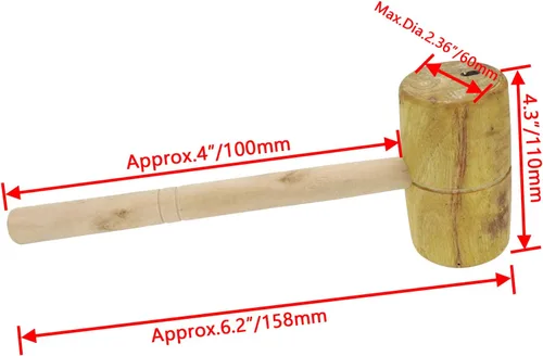 Miniatura 2 de Bitray Martillo de madera Molde de punto de cruz Mazo Barril en forma de mazo Herramienta de mano para carpintería