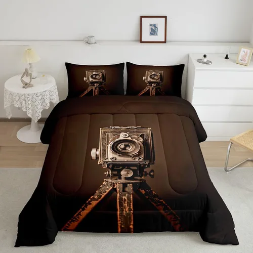 Miniatura 14 de Homewish Piano Music Comforter Set King Size,Musical Notes Bedding Set 3Pcs for Kids Girls Boys Teens Room Decor,Retro Graffiti Grey Gold Down Multi