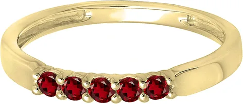 Miniatura 83 de Dazzlingrock Collection Anillo de boda redondo de 5 piedras preciosas o diamantes para mujer en oro macizo de 10 K/14 K/18 K