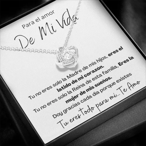 Miniatura 2 de Leo's Print Shop Regalo para Esposa El Amor De Mi Vida Regalo Para Mujer Joya Collar Mensaje Personalizado Para Madre Joyería Para Mamá, Regalo