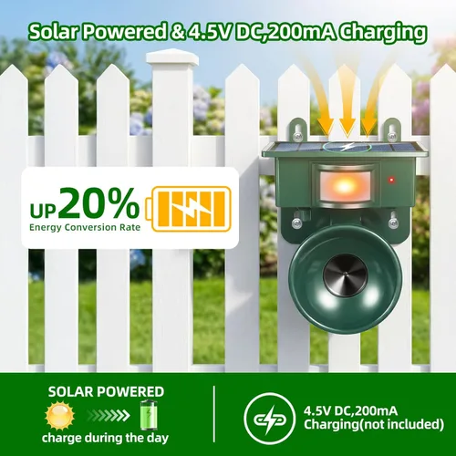 Miniatura 4 de Disuasorio solar de pájaros carpinteros para casa, dispositivos repelentes de aves ultrasónico para exteriores, ganso, cuervo, paloma, disuasorios