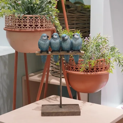 Miniatura 7 de Braxio Figuras de pájaro para decoración del hogar, decoración de resina de pájaro azul para estante mesa escritorio, acento decorativo moderno