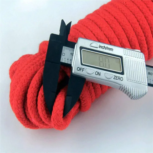 Miniatura 2 de Cuerda de algodón suave, cuerda de 32 pies / 32.8 ft, 0.315 in de grosor, cuerda suave, cuerda larga, cuerda de atar suave (rojo y rojo)