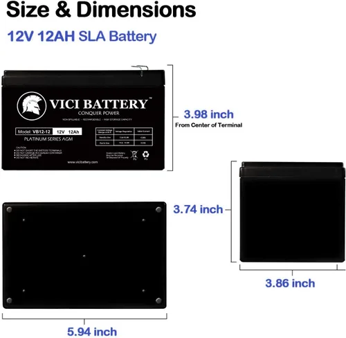 Miniatura 4 de VICI Battery Reemplazo de 12V 12AH F2 para APC BackUPS Pro 650 BK650M Marca Producto