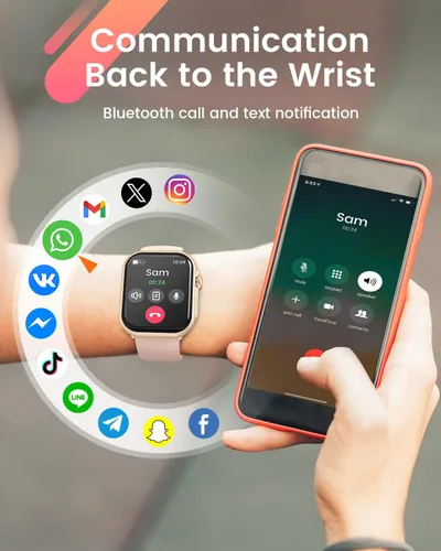 Miniatura 2 de Fitness Smart Watches for Women Men 1.85" Smart Watch with 30 Days+ Battery Life MakeRecive Call Heart Rate SpO2 Sleep Monitor 120+ Sport IP68