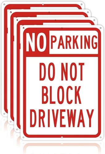 Miniatura 12 de OLANZU Señales de no estacionamiento, paquete de 4 letreros de 10 x 14 pulgadas, metal de grado ingeniero