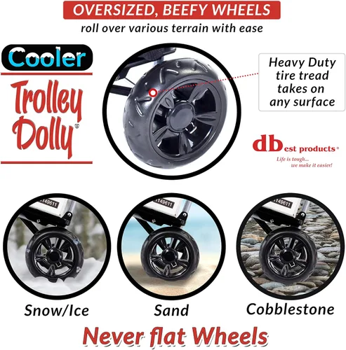 Miniatura 3 de Cooler Trolley Dolly, Negro Bolsa Térmica aislante plegable Rolling tailgating BBQ cerveza Hielo Cart