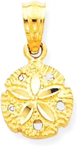 Miniatura 8 de Collar con dije de estrella de mar de oro amarillo de 14 quilates con diseño de estrella de mar y dólar de arena y conchas de mar, joyería fina