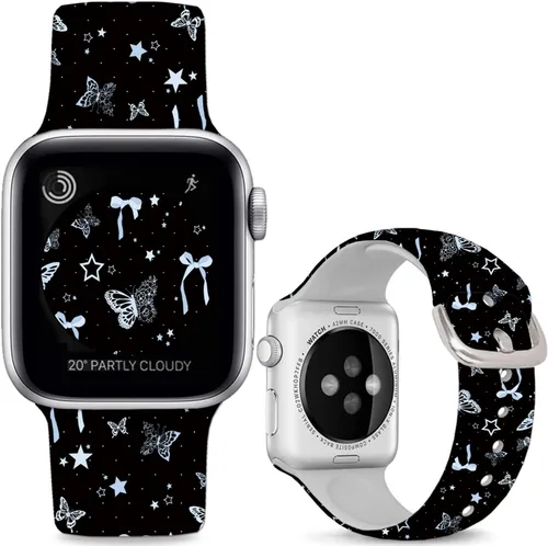 Miniatura 14 de Correas de silicona suaves compatibles con Apple Watch Band de 1.496 in 1.575 in 1.614 in 1.654 in 1.732 in 1.772 in 1.811 in 1.929 in, correa
