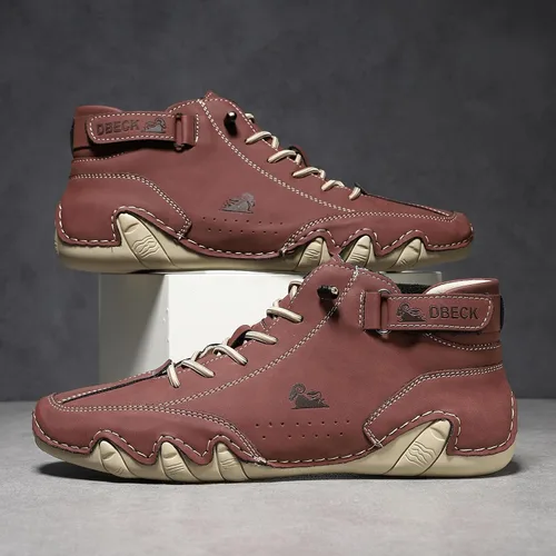 Miniatura 13 de JishinGal Botas Chukka de ante para hombre, ligeras, descalzas, para caminar, al aire libre, informales, italianas, hechas a mano, de caña alta, sin