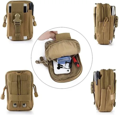 Miniatura 8 de Deporte al aire libre Hombres Mujeres Riñonera Bolsa de cinturón Bolsa de bicicleta Bolsa táctica Caza Muslo Bolsa Nylon Teléfono Cartera (Negro)