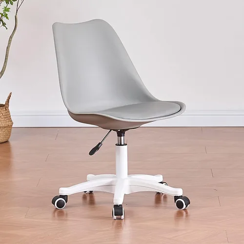 Miniatura 10 de Silla de escritorio transparente, silla de oficina de acrílico sin brazos con ruedas, giratoria de 360° y silla de tocador de altura ajustable