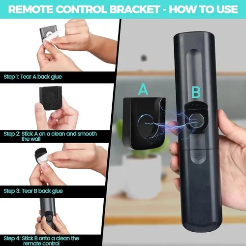 Miniatura 2 de Soporte magnético de pared para control remoto de 6 piezas, autoadhesivo, adecuado para la parte trasera de TV, así como para ventilador de TV