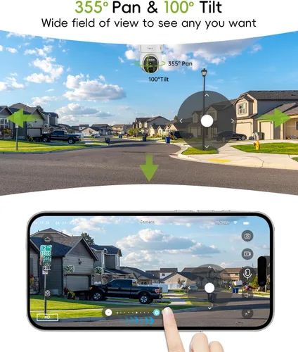 Miniatura 2 de Cámaras de seguridad inalámbricas 2.4G/5G para exteriores, cámara solar 2K para seguridad del hogar, alimentada por batería, PTZ de 360°/visión