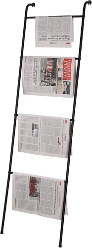 Miniatura 3 de Escalera para Mantas Soporte Decorativo Portador de Toallas para Baño, Soporte de Metal Apoyado en Pared para Secar Colchas para Sala de Estar