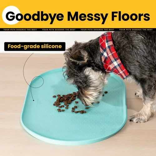 Miniatura 5 de Conlun Tapete de comida para perros, bordes elevados de 1/2 pulgada, tapete de alimentación para gatos para contención de derrames, tapete