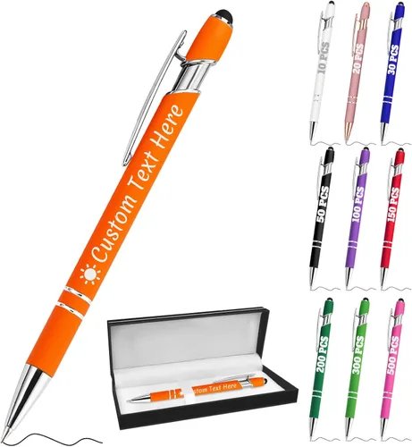 Miniatura 80 de Bolígrafos personalizados con grabado de nombre personalizado, bolígrafos de punta de lápiz con punta de lápiz personalizada, bolígrafos de Azul