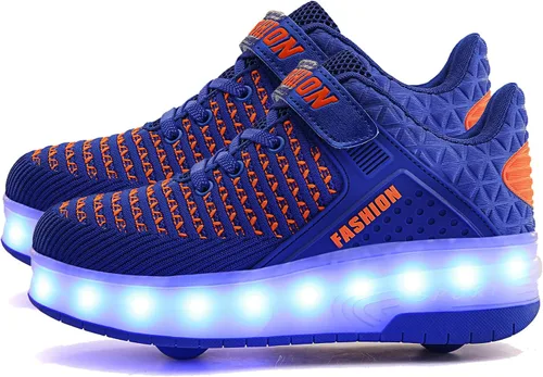 Miniatura 15 de AIkuass Zapatos con ruedas LED y USB recargables, zapatillas de patinaje con luces para niños y niñas