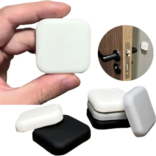 BINJO Protectores de pared para topes de puerta (paquete de 6) - Protector de pared de goma de 1.77 pulgadas para pomo de puerta, protector de pared