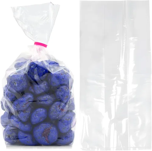 Miniatura 16 de Bolsas de polietileno transparentes con fuelle – 4 x 2 x 8 pulgadas, paquete de 1000 bolsas de plástico con fuelle lateral, a prueba de fugas