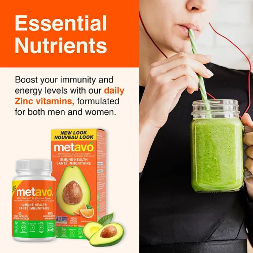 Miniatura 6 de Metavo Salud inmunológica: suplemento natural de apoyo inmunológico, suplementos esenciales de zinc para hombres y mujeres enriquecidos con vitamina